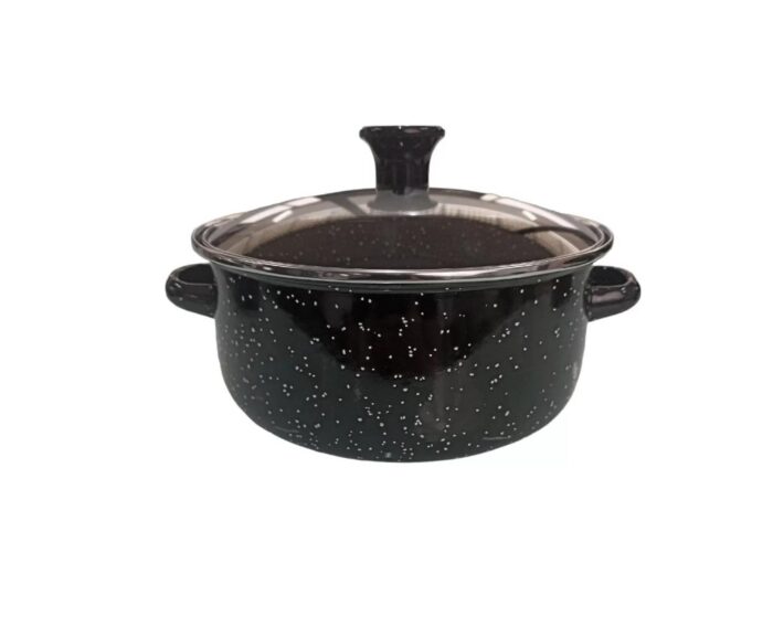 Ollas De Peltre C Tapa Cristal Negra 18sm 1,6L